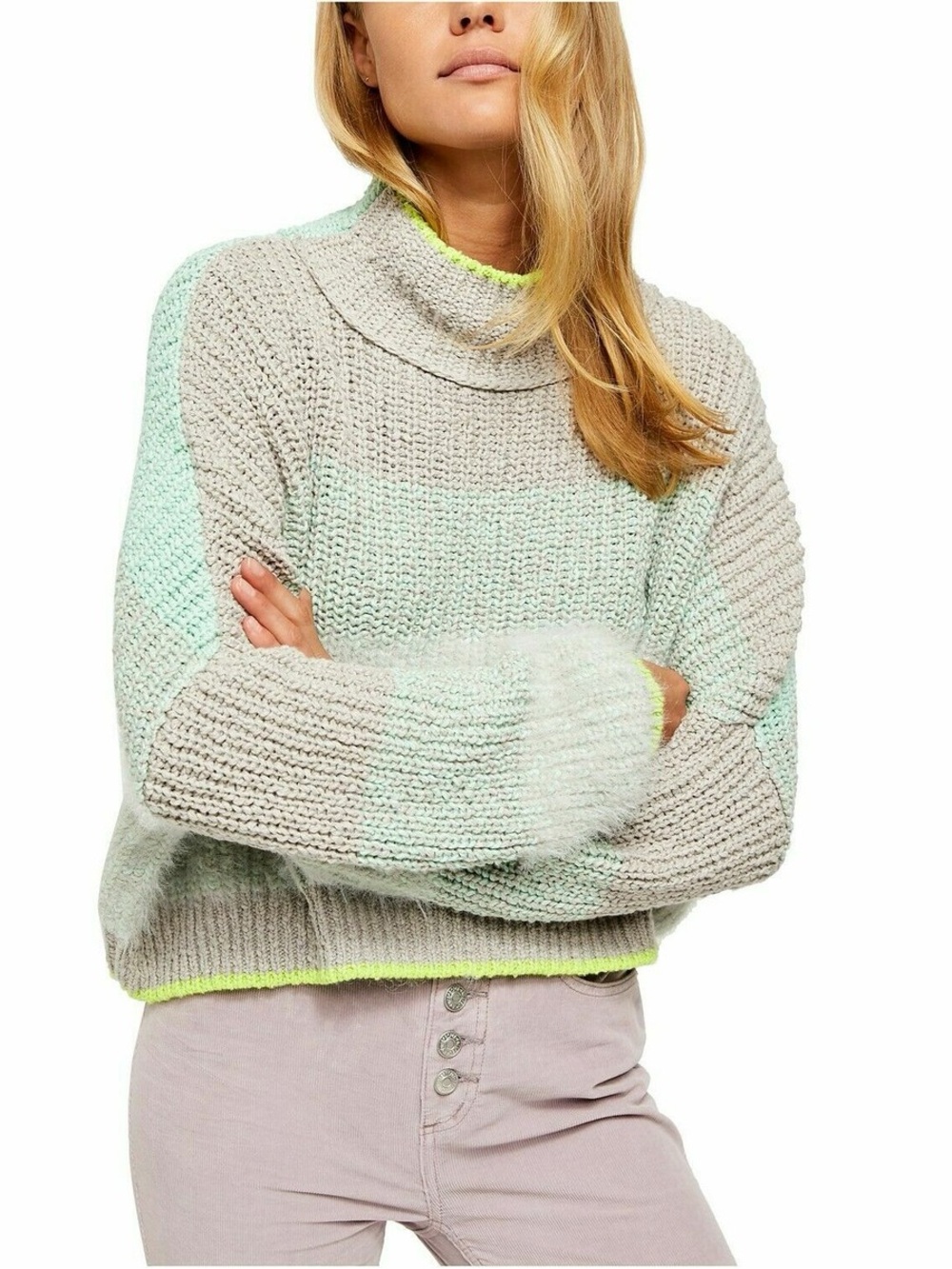 Free People Sunbrite Mock Neck Sweater XL